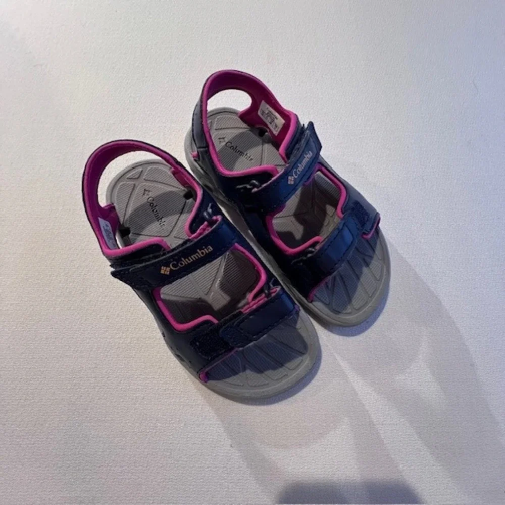 Columbia Techsun Sport Sandals Kids Size 12 Navy Pink Good Adjustable Straps